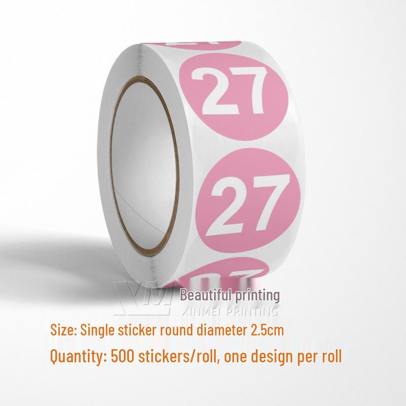 Самоклеящиеся круглые наклейки с номерами 1-33 – Цветные этикетки-идентификаторы в рулоне