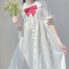Korean Version of The Bow Tie Dress Female Summer New Japanese A Word Long Skirt