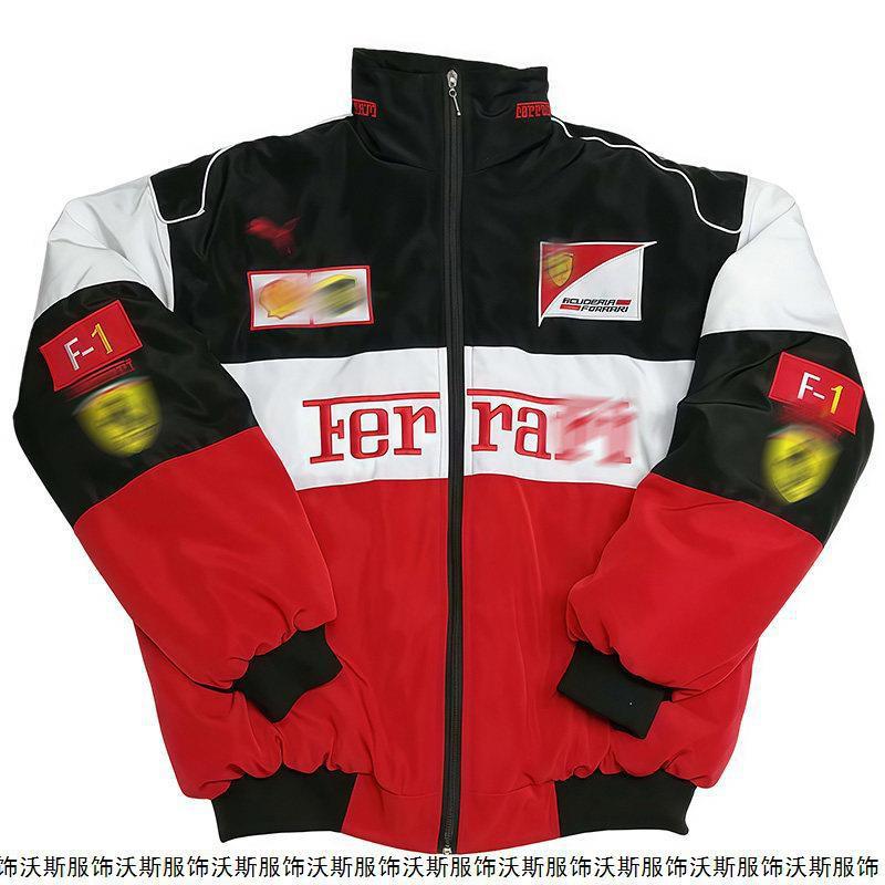 Men Women Motorcycle Racing Style Windproof Jacket Casual Biker Coat Lightweight Embroidered Retro Sport Outerwear