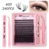 Segmented 10D-100D False Eyelashes DIY Kit, D Curl, Cluster Lashes, Natural & Voluminous