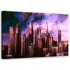 Canvas Print Geometric City Purple