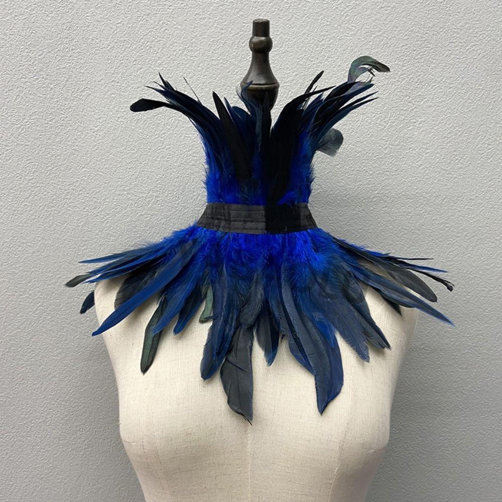 Women Cosplay Accessories Halloween Decor Gothic Clothes Feather Scarf Fur Shawl