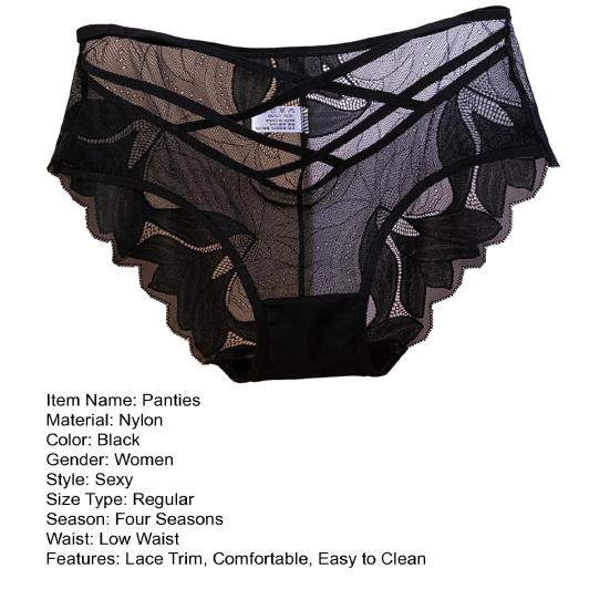 Women's Panties Sexy Lace Trim Comfortable Easy To Clean Mesh Hot Style Seamless Low Waist Panties
