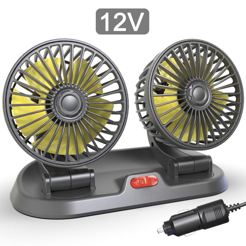 5V 12V 24V Car Fan Cooling Car Fan Dual Head Usb Car Fan 2 Speeds Multifunctional Temporary Parking Card Auto Vehicles fan