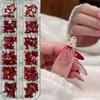 Wine Red Nail Accessories 3D Bowknot Bow Nail Accessories Nail Art Decorations  Princess Series