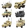 Нетоксичные кубики Gobricks Moc Mrap Военный транспорт Mrap Серия Автомобилей Кубики Противоминный 4x4 Rg-33L Rg-31 M142 M1296 Crows Строительные Блоки Игрушечный Автомобиль