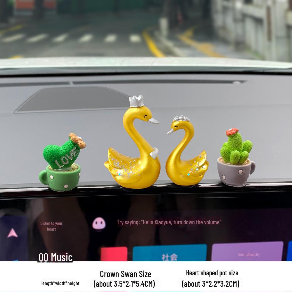 Мультяшные кактусы и животные украшения для автомобильных зеркал и приборной панели