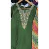 Women's Rayon Embroidered Straight Kurta with Pant And Dupatta Sets