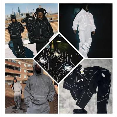 Куртка-крючок Куртка с капюшоном Мужской и женский тренч Водонепроницаемая Светоотражающая полоса Верх Брюки