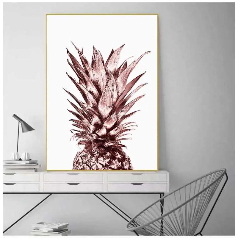 Scandinavian Luxury Pictures Home Decor Rose Gold Wall Art Tropical Pineapple s and Prints Geometric Heart Canvas Painting