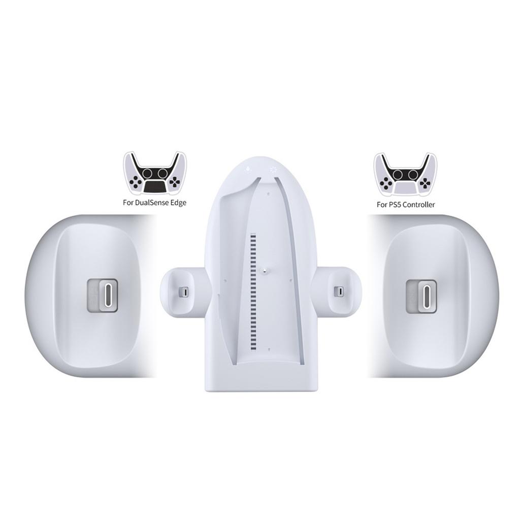 Охлаждающая подставка для консоли для PS5 Slim Вертикальная подставка и держатель для зарядки контроллеров Охлаждающая подставка с вентилятором Встроенная RGB-подсветка