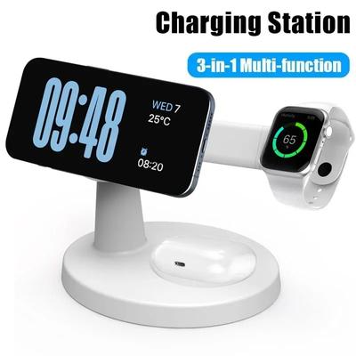 3 в 1 магнитная беспроводная зарядная подставка для Magsafe iPhone 16 15 14 13 Pro Max Watch 9 8 AirPods Pro быстрая зарядная станция