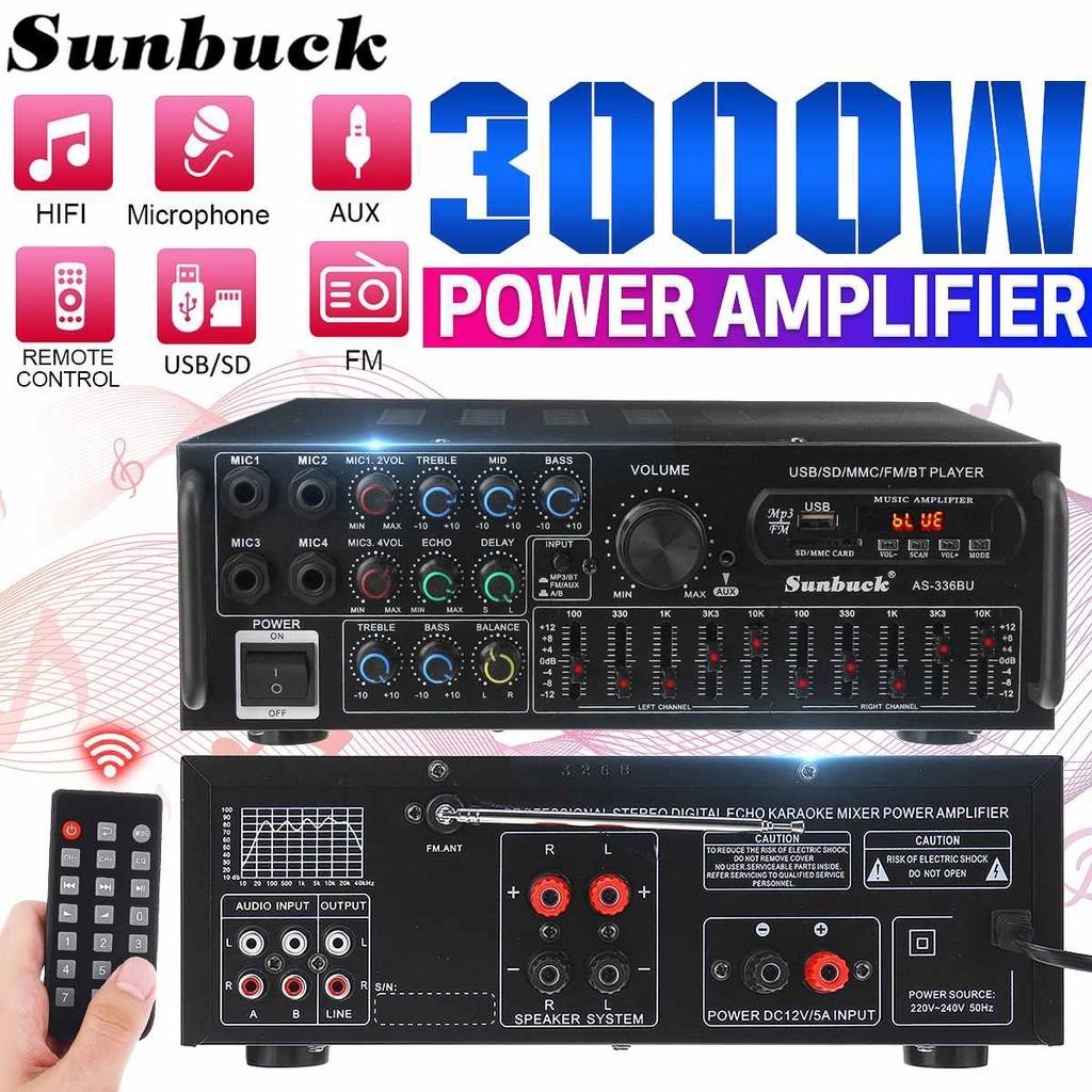 3000 Вт 326 BT, Объемный звук, USB SD, FM Усилитель, DVD, AUX, ЖК-дисплей, Домашний кинотеатр, Караоке Bluetooth Стереоусилитель