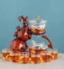 Automatic Tea Maker Lazy Kungfu Teapot Drinking Heat-Resistant Glass Tea Set Magnetic Water Diversion Rotating Cover Bowl