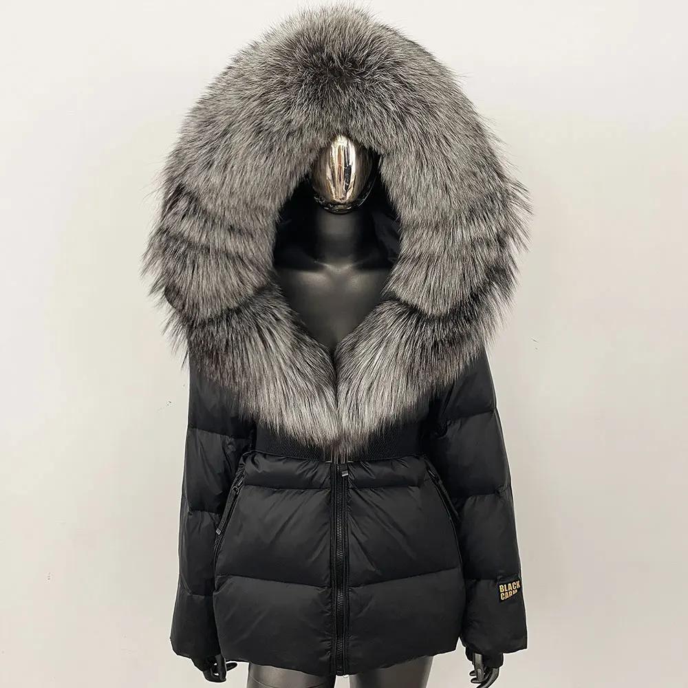 OFTBUY пуховик женский зимний натуральный воротник из лисьего меха толстый теплый средней длины с капюшоном съемная верхняя одежда модная куртка из натурального меха