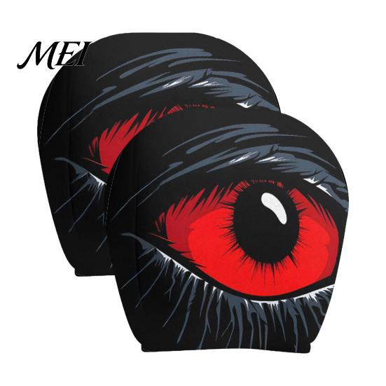 Car Accessories for Horror Fans Scary Ghost Face Headrest Covers, Funny Expression Auto Seat Universal Vehicle Protectors SUV Truck, Elastic Interior