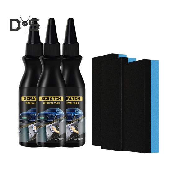 2/3 шт. Паста для ремонта царапин на автомобиле с губкой 100 мл Профессиональный набор для удаления царапин на транспортных средствах Полировочный воск для глубоких царапин