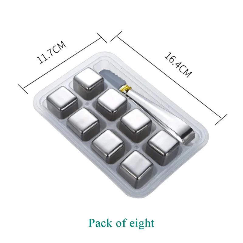 Многоразовый набор кубиков льда из нержавеющей стали для сока, пива, вина, виски, охладитель для пищевых продуктов, охлаждающий куб для домашней вечеринки, барные принадлежности