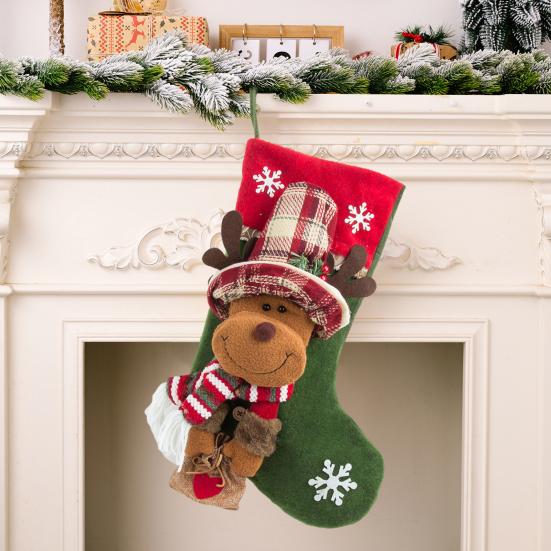 Рождественский чулок Yousheng, подвесное украшение на елку, плюшевые носки с Санта-оленем, снеговиком, конфетами для вечеринок в домашнем офисе