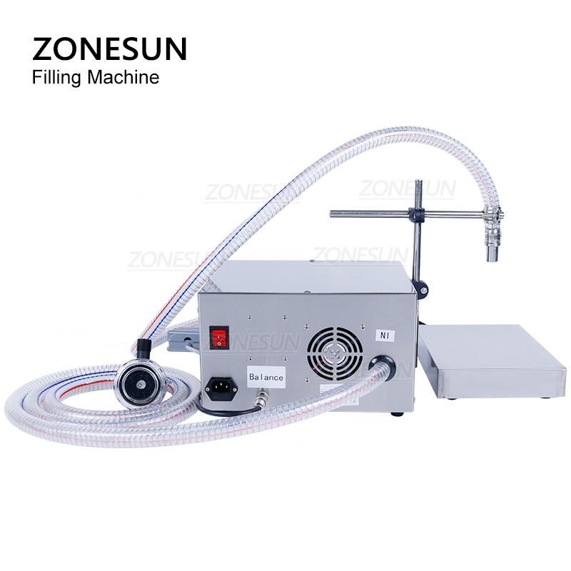 ZONESUN ZS-DP621W Semi automatic Liquid Weighing and Filling Machine Edible Oil Milk Diaphragm Pump Water Bottle Filler