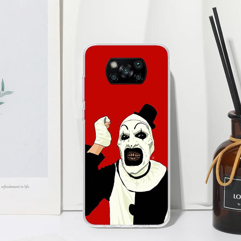 Horror Movie Terrifier Phone Case For Xiaomi Poco X7 X6 X5 M7 M8 Pro F7 Ultra Redmi 15C 15 13C 13 12C 12 10 10C 10A Art Fundas P