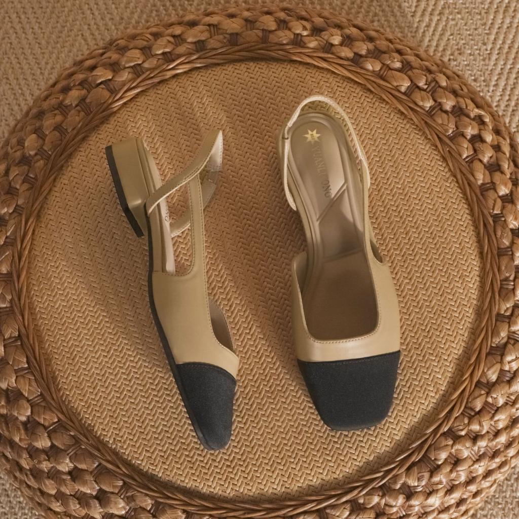 2025 Autumn New French Style Not Tired Feet Single Shoes Small Fragrant Style Color Matching Bag Head Sandals Women's Fashion Temperament Women's Sh