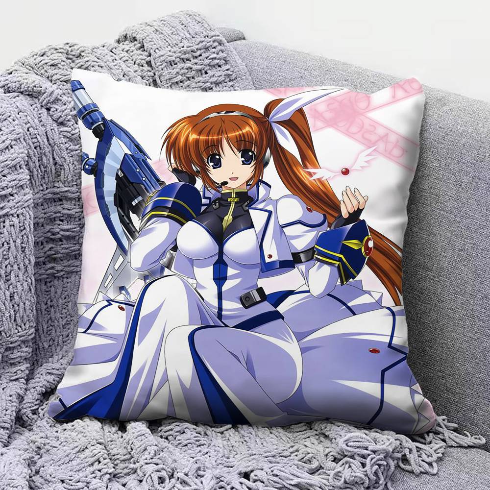Magical Girl Lyrical Nanoha Pillow Covers Home Sofa Cushion Covers and Aecorative Custom