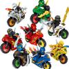 Motorcycles  Minifigures Models Building Blocks Jay Zane Kai Nya Lloyd General Vex Ice Emperor Figures Bricks Kids Christmas Gift