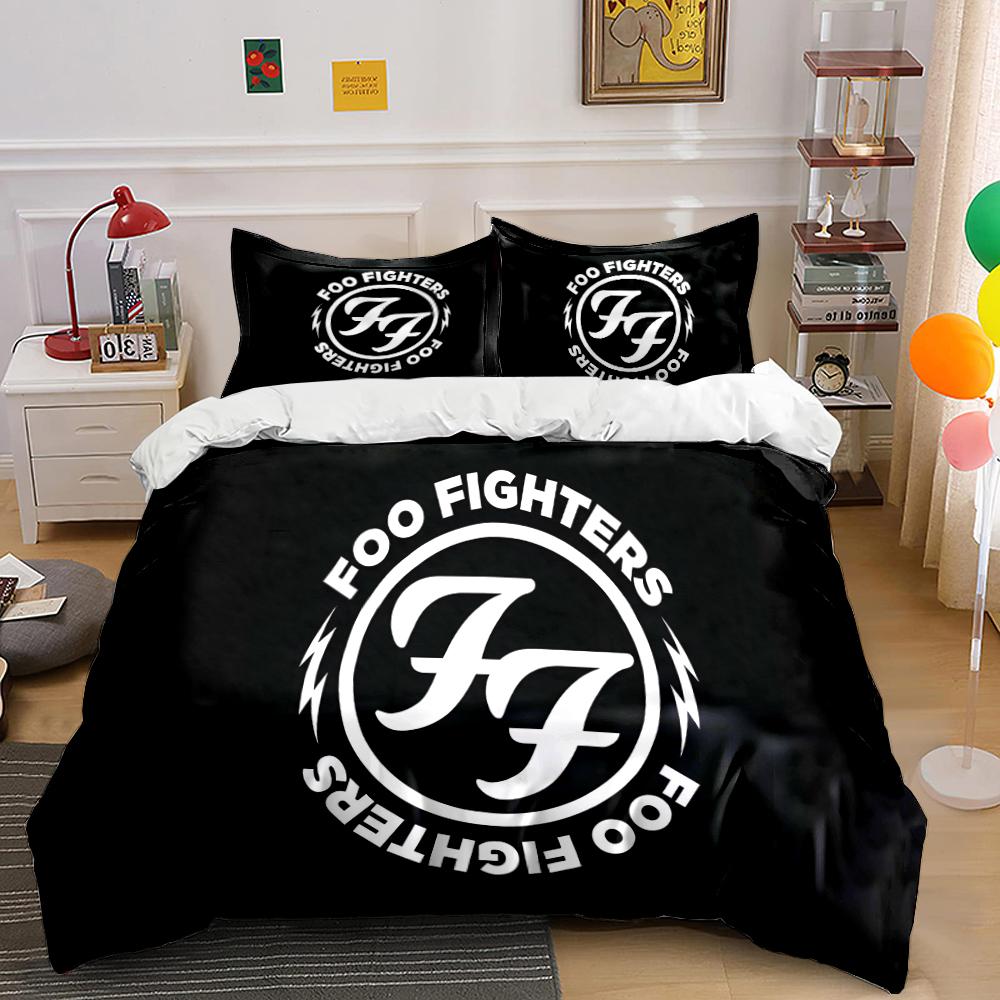 Foo Fighters Black Bedding Set Bedding set (1 duvet cover, 2 pillowcases, duvet not included)