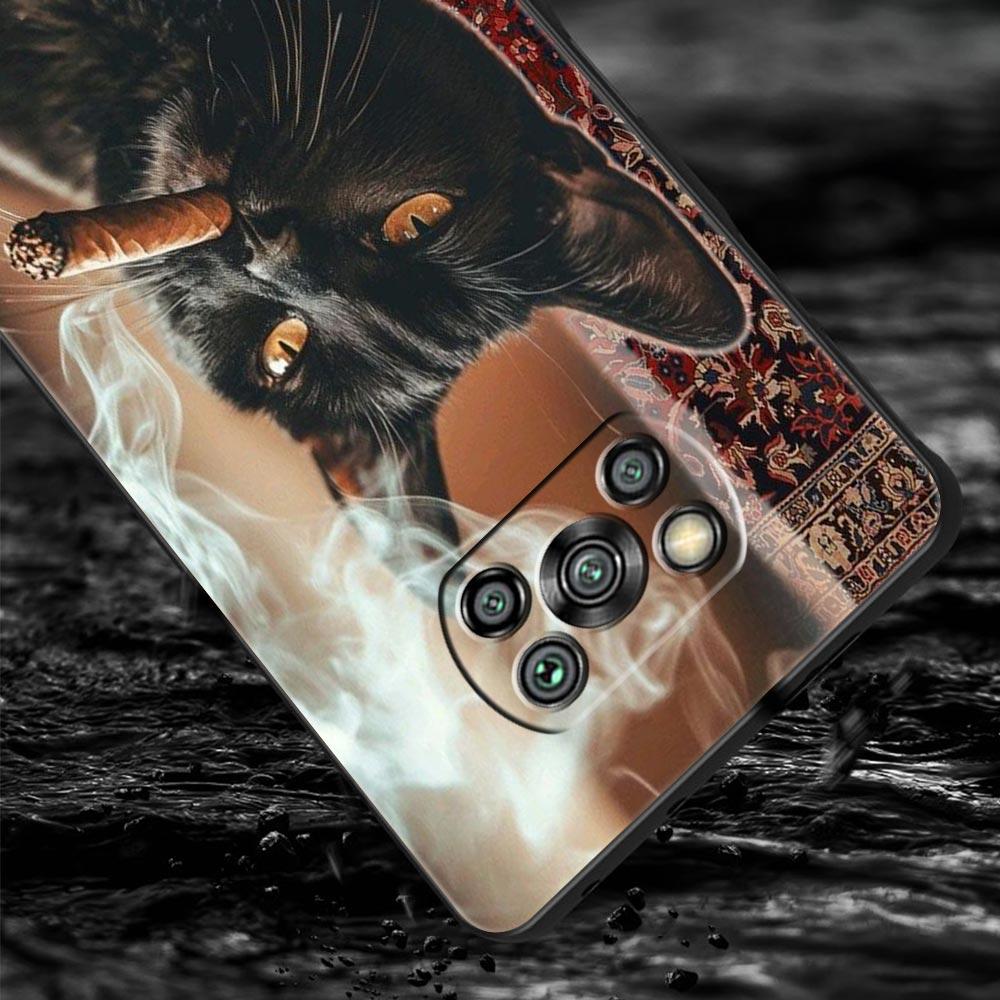 Модный Чехол для Телефона с Рисунком Курящего Котенка для Xiaomi Poco F7 F6 F5 F4 F3 X6 X5 X4 X3 NFC F7 Ultra M4 C51 C55 GT Мягкая TPU Крышка