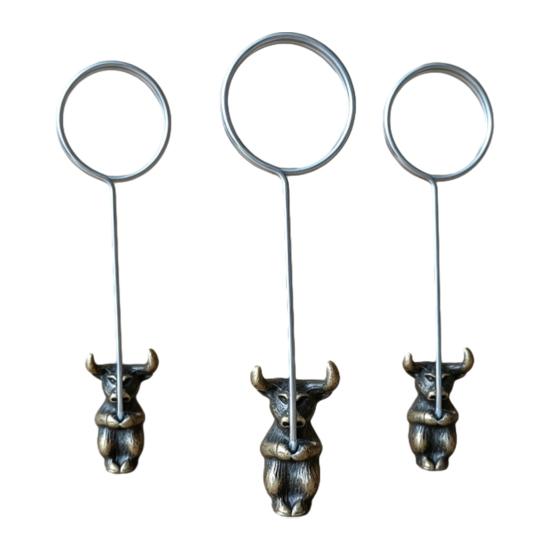 3Pcs Note Holder Stable Anti-Corrosive Spiral Clip for Notes Photos Menus Business Cards Retro Zodiac Desktop Ornament Unique Gift for Collectors