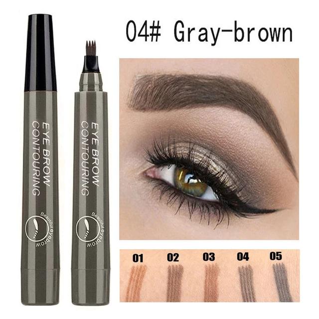 4-Fork Eyebrow Pencil Make-up for Women Non-Fading Black Dark Brown Liquid Cejas Maquillaje Profesional Alta Calidad For Eyebrow