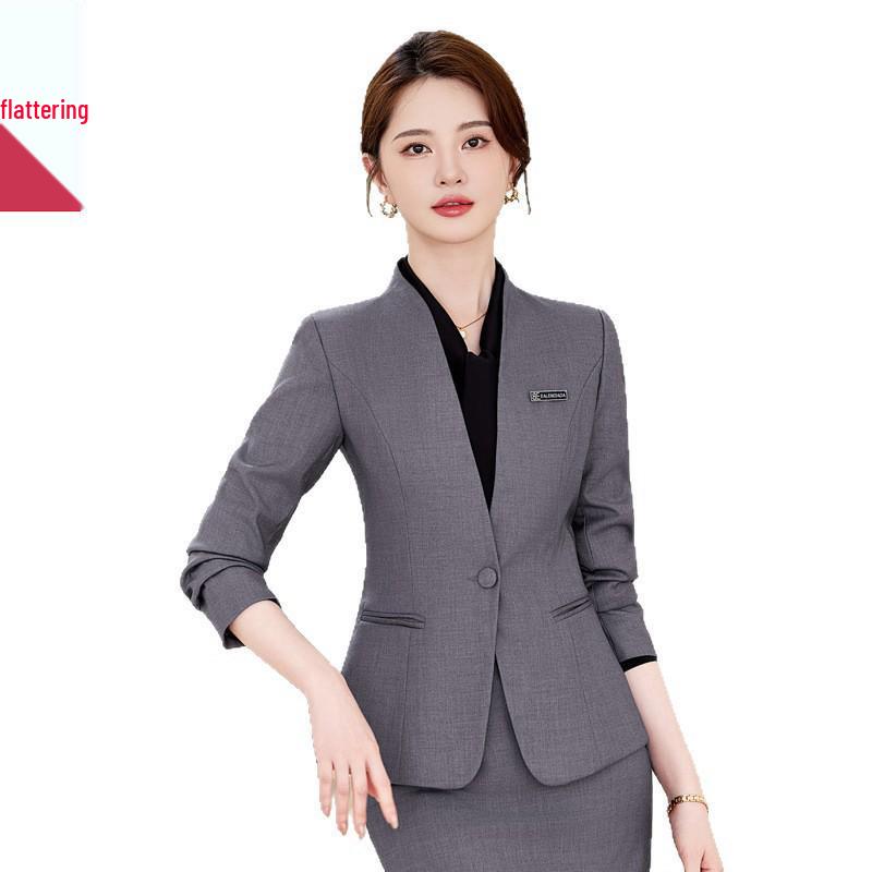 Women's Autumn 2025 Goddess Style Long Sleeve Suit Jacket for Professional Workplace and Interviews