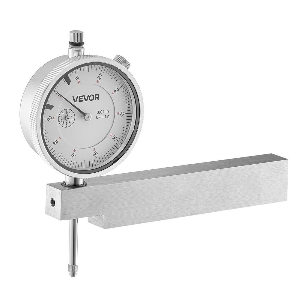 Dial Test Indicator with Metal Base, 0.03 mm Accuracy, 0-25.4mm Range, Easy to Read Large Dial, Professional for Narrow Area Measurement, Industrial