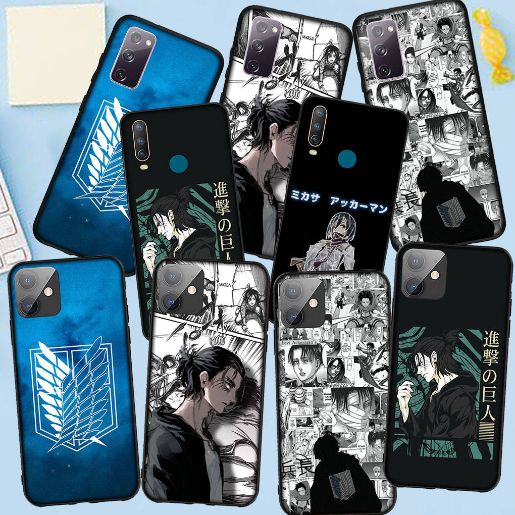 Чехол для телефона Samsung Galaxy S25 S24 S23 iPhone 16 15 Xiaomi Redmi Note 14 13 12 16E X 11 Pro Max Moto Comics Levi Attack On Titan Eren Jaeger Cover