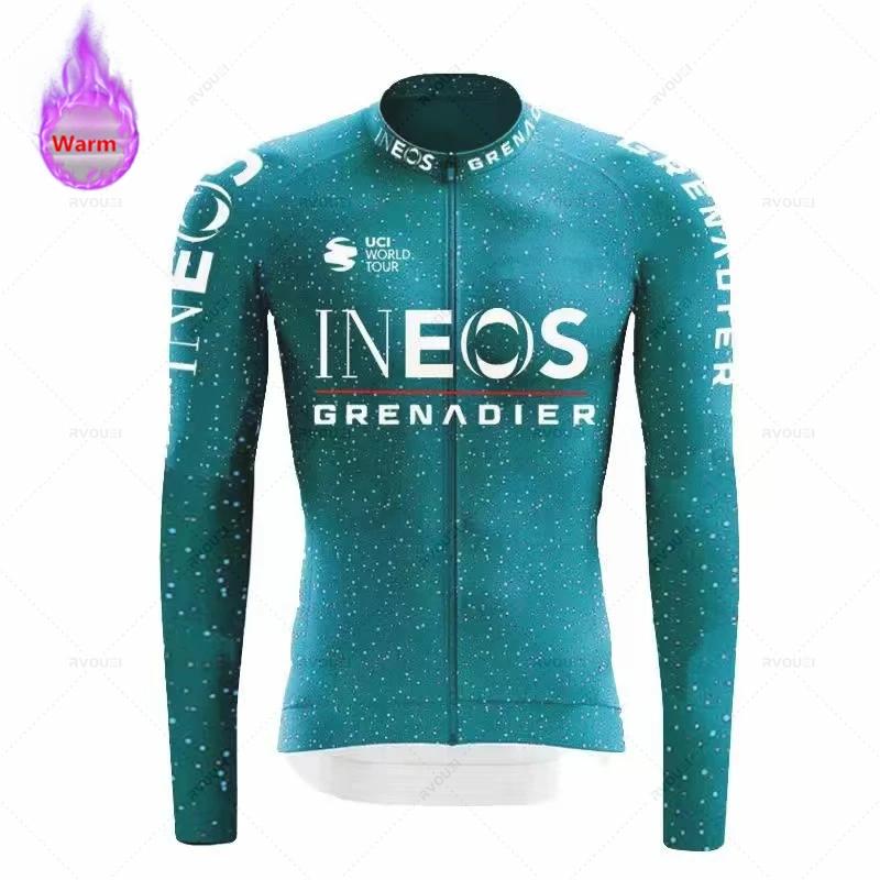Комплект флисовой веломайки с длинным рукавом Ineos Grenadier Team для зимы, одежда для горного велосипеда, Ropa Ciclismo, костюм для гоночного велосипеда