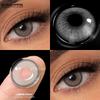 2Pcs Natural Brown Eyes Color Contact Lenses for Eyes Blue Beauty Lens Natural Gray Pupils Lens Colored Contacts Yearly