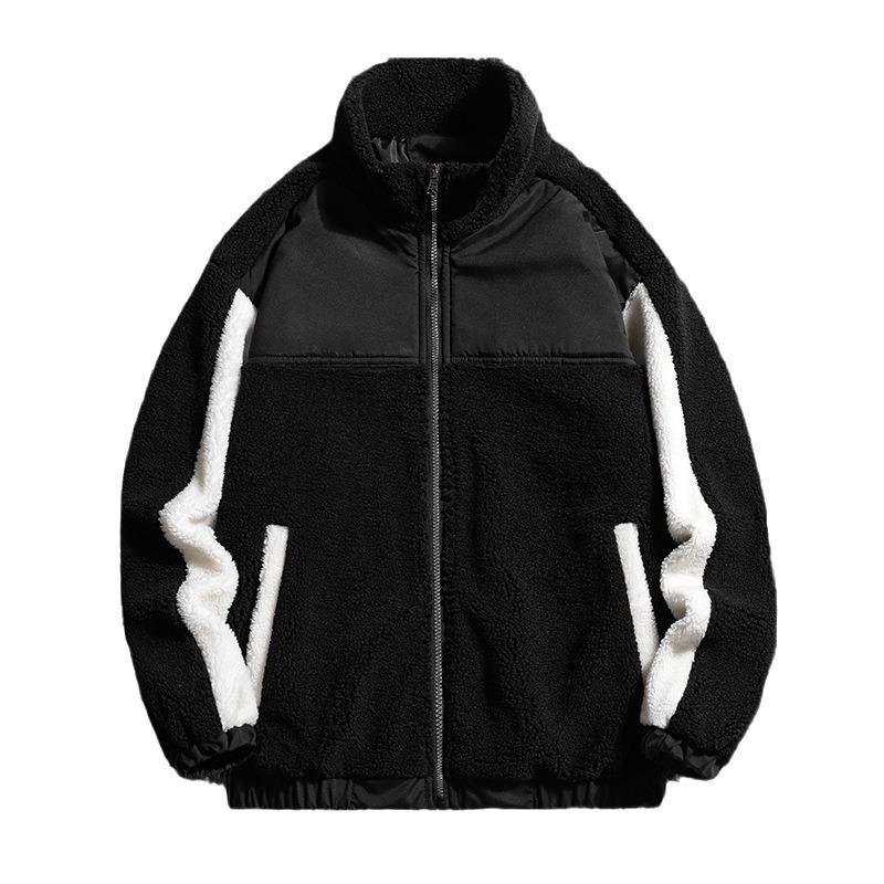 Флисовая куртка с воротником-стойкой, мужская зимняя, новая, утолщенная, теплая, модная, удобная куртка из овечьего бархата