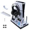 Mcbazel PS5PS5 Slim Compatible Vertical PS5 New Game Console Multifunctional Cooling Fan Charging Stand with Controller Dual Charging Function Compati