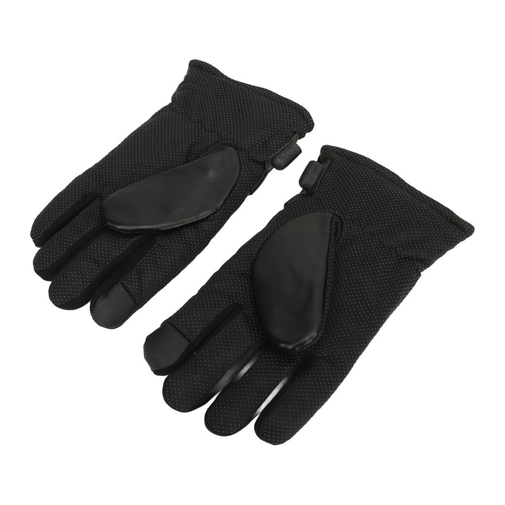 2 шт. Перчатки с подогревом USB 5 В Водонепроницаемая ПУ кожа Дышащие Регулируемые Можно касаться экрана телефона Электрический подогрев