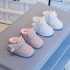 Winter Girls' Shoes Cotton Shoes Princess Leather Shoes Thickened Warm Velvet Baby Soft Sole Warm Baby Toddler Shoes