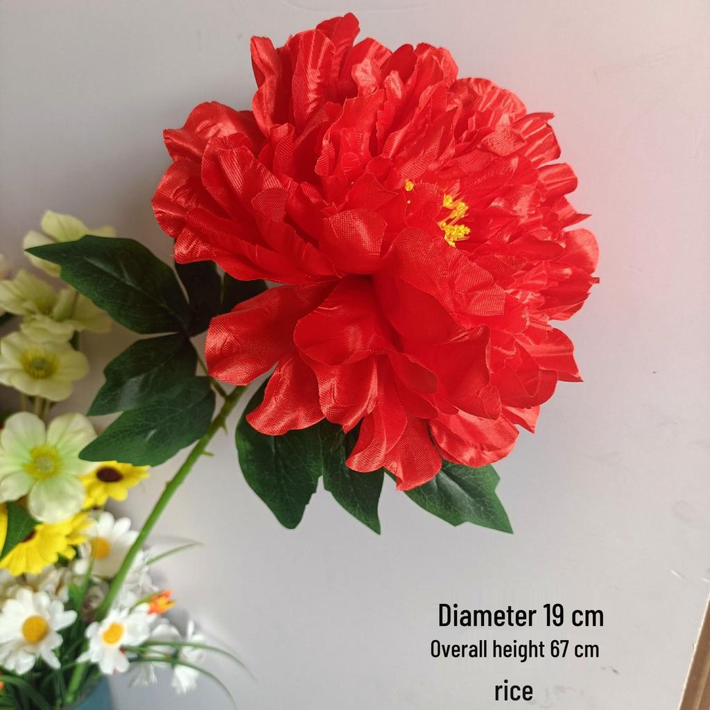 Пион Одиночный Стебель Большой Шелковый Цветок для Гостиной или Свадебного Украшения