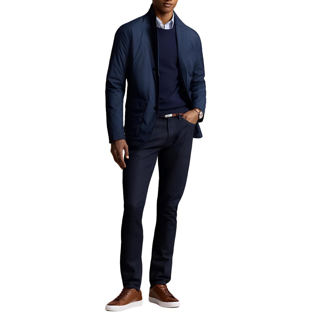 Polo Ralph Lauren Однотонный однобортный жакет с длинными рукавами Мужские куртки Темно-синий MNPOOTW17I20015-410