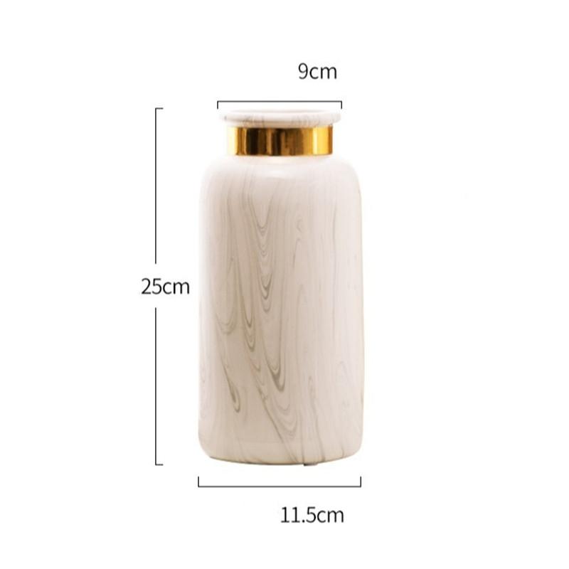 Керамическая ваза с золотым мрамором, скандинавская гостиная, ваза для сушеных цветов, украшение для дома, офисные настольные украшения