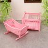 1Set 1:12 Dollhouse Miniature Cradle Crib Surround Bed Furniture Bedroom Model Decor Toy Doll House Accessories