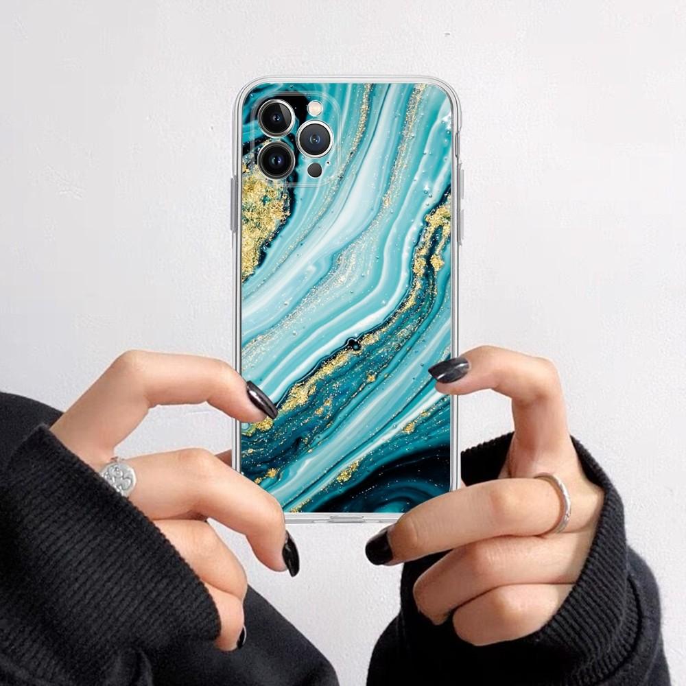 Модный Чехол для Телефона с Мраморным Узором для iPhone 16 15 8 7 6 6S Plus X SE XR XS 14 11 12 13 Mini Pro Max