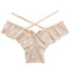 LEX STANDARD Lace Sexy Panties with Floral PS091 Women's T-Back Print, (Size 6, Beige)