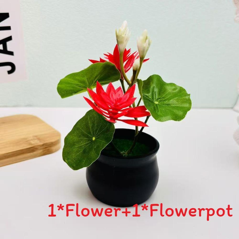 Реалистичное искусственное растение лотос из шелка и пластика для офиса и жилого пространства