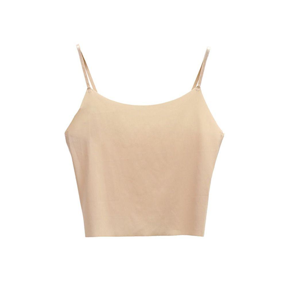 Bralette Crop Tops Strap Skinny Vest Tops Thin Sleeveless Camisole Ice Silk Traceless Sling Female