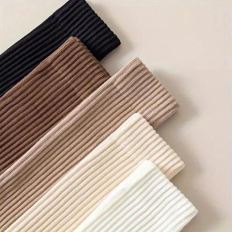 1 пара женских однотонных осенне-зимних гольфов до икры, удобных, теплых, формирующих стройные ноги, модных в университетском стиле, повседневных носков